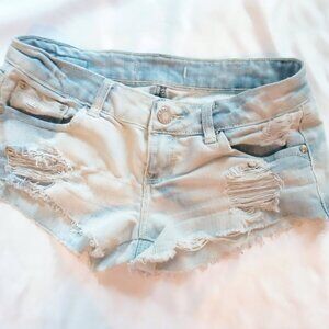 Almost Famous Premium Womens Distressed Light Wash Jean Shorts
